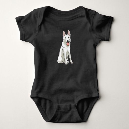 Weißschweizer Hirte Baby Strampler (Vorderseite)