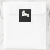 Weißschweizer Hirte Quadratischer Aufkleber (Tasche)