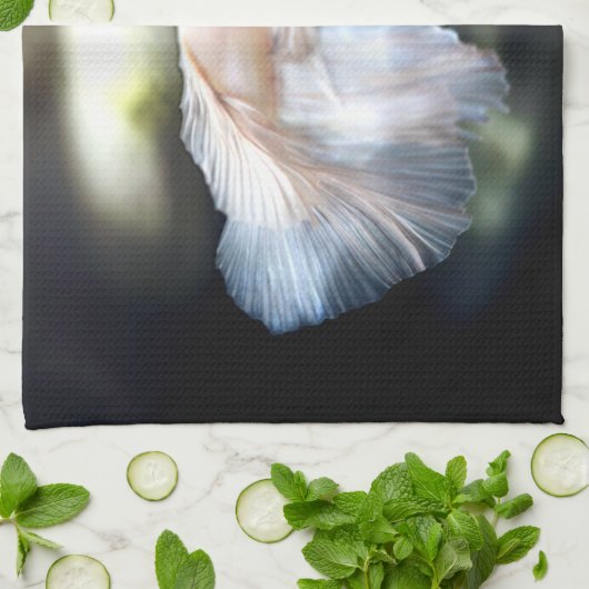 Weißsiamischer Kampffisch Geschirrtuch (Gefaltet)