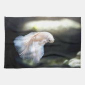 Weißsiamischer Kampffisch Geschirrtuch (Horizontal)