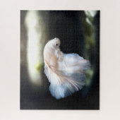 Weißsiamischer Kampffisch Puzzle (Vertikal)