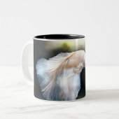 Weißsiamischer Kampffisch Zweifarbige Tasse (Vorderseite Links)