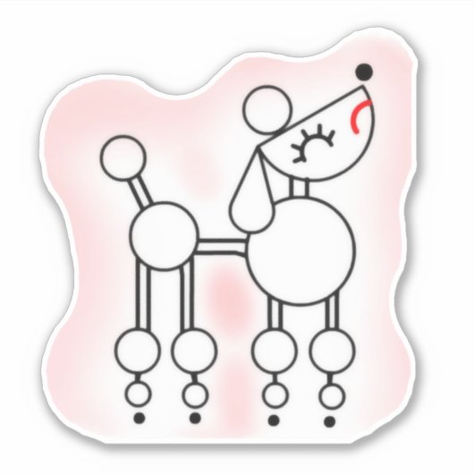 Weißspielzeug Poodle kundenspezifisch geschnitten  Aufkleber (Vorderseite)