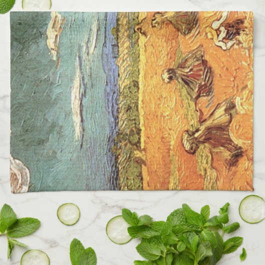 Weißstapel mit Sensenmann von Vincent van Gogh Geschirrtuch (Gefaltet)