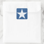 Weißstar Quadratischer Aufkleber (Tasche)