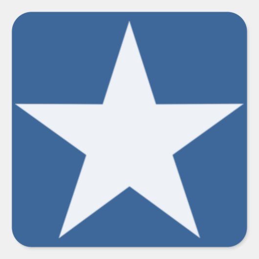 Weißstar Quadratischer Aufkleber (Vorderseite)