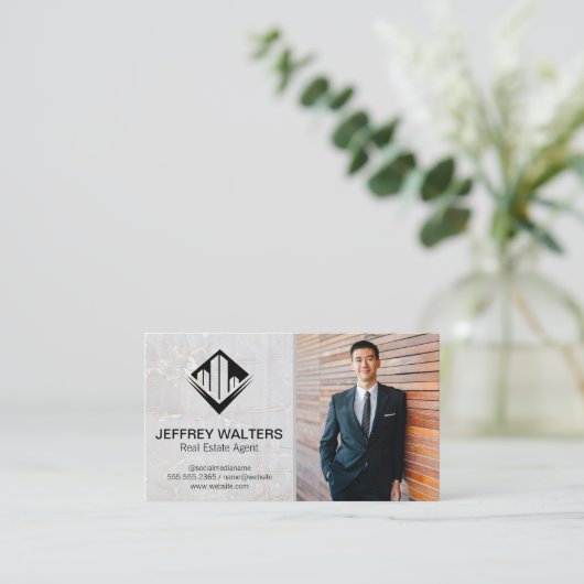 Weißstein | Geschäftsmann Visitenkarte (Stehend Vorderseite)