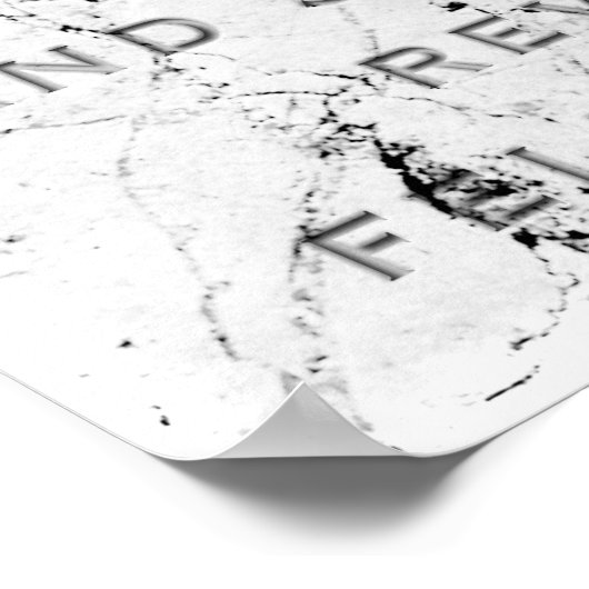 Weißstein "LILA HERZ" Poster (Ecke)