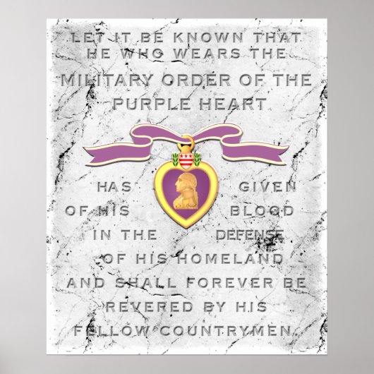 Weißstein "LILA HERZ" Poster (Vorne)