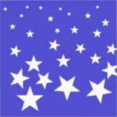 Weißsternmuster auf blauem Hintergrund Aufkleber (Vorderseite)