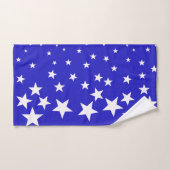 Weißsternmuster auf blauem Hintergrund Badhandtuch Set (Handtuch)