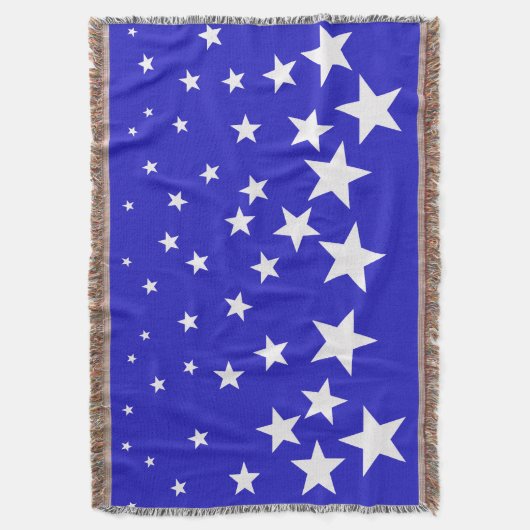 Weißsternmuster auf blauem Hintergrund Decke (Vorderseite Vertikal)