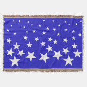 Weißsternmuster auf blauem Hintergrund Decke (Vorderseite)