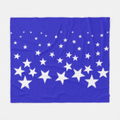 Weißsternmuster auf blauem Hintergrund Fleecedecke (Vorderseite (Horizontal))