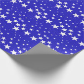 Weißsternmuster auf blauem Hintergrund Geschenkpapier (Ecke)