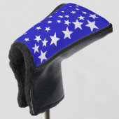 Weißsternmuster auf blauem Hintergrund Golf Headcover (3/4 Vorderseite)