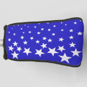 Weißsternmuster auf blauem Hintergrund Golf Headcover (Vorderseite)