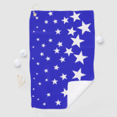 Weißsternmuster auf blauem Hintergrund Golfhandtuch (Insitu)