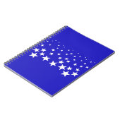 Weißsternmuster auf blauem Hintergrund Notizblock (Linke Seite)