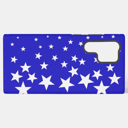 Weißsternmuster auf blauem Hintergrund Samsung Galaxy Hülle (Rückseite (Horizontal))