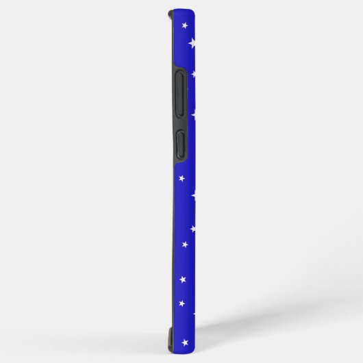Weißsternmuster auf blauem Hintergrund Samsung Galaxy Hülle (Rechte Seite)