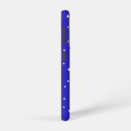 Weißsternmuster auf blauem Hintergrund Samsung Galaxy Hülle (Rechte Seite)