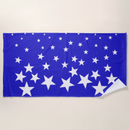 Weißsternmuster auf blauem Hintergrund Strandtuch