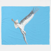 Weißstorch auf blauem Hintergrund Fleecedecke (Vorderseite (Horizontal))