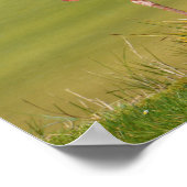 Weißstorch auf Gras Poster (Ecke)