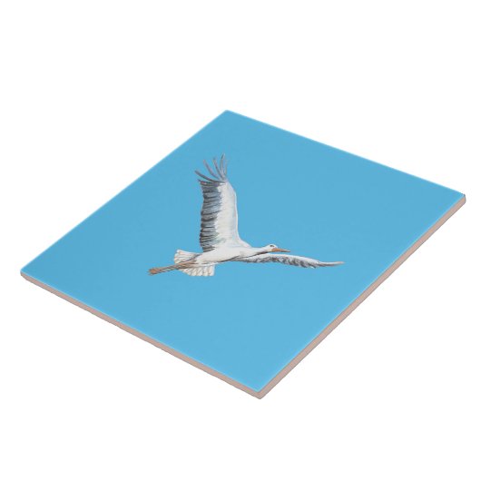 Weißstorch Fliese (Seite)