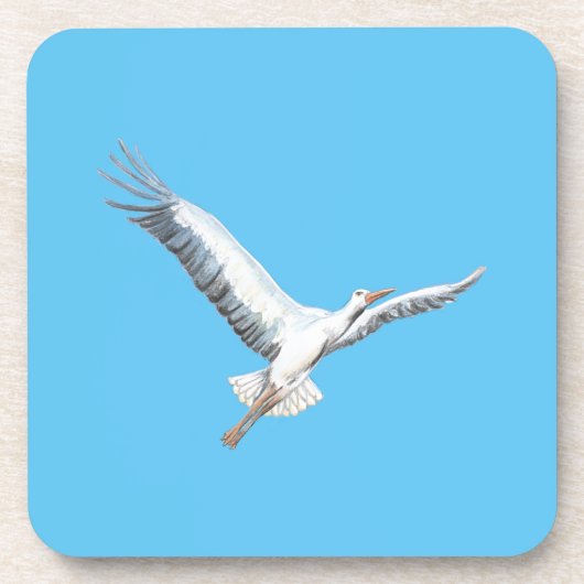 Weißstorch Getränkeuntersetzer (Vorderseite)