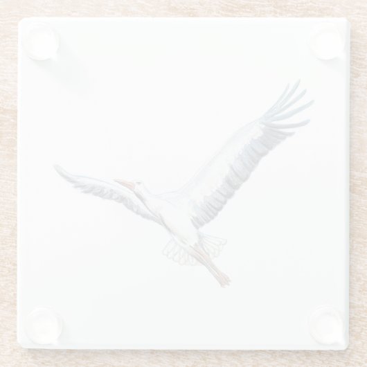 Weißstorch Glasuntersetzer (Rückseite)