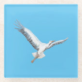 Weißstorch Glasuntersetzer (Vorderseite)