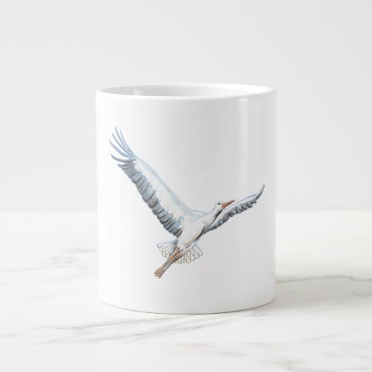 Weißstorch Jumbo-Tasse (Vorderseite)