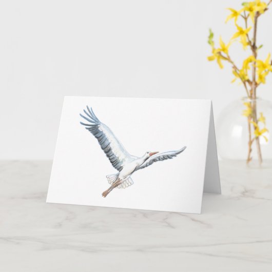 Weißstorch Karte (Gelbe Blume)