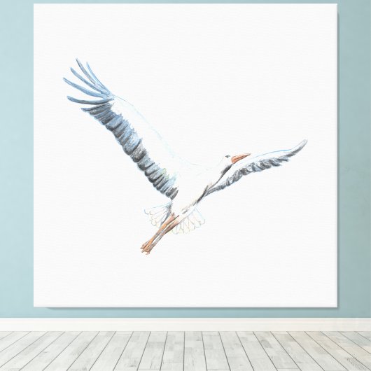 Weißstorch Leinwanddruck (Insitu (Holzboden))