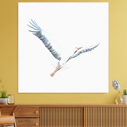 Weißstorch Leinwanddruck (Insitu (Wohnzimmer))