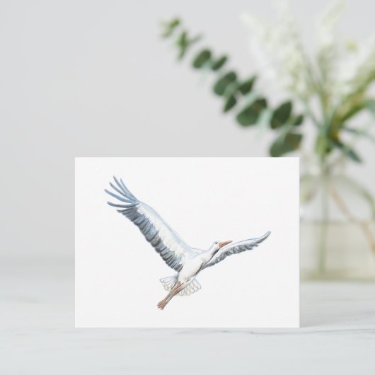 Weißstorch Postkarte (Stehend Vorderseite)
