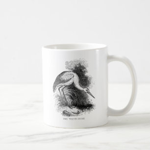 Weißstorch Vintage Vogel Wildlife Zeichnung Kaffeetasse