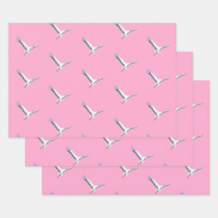 Weißstorche fliegen geschenkpapier set