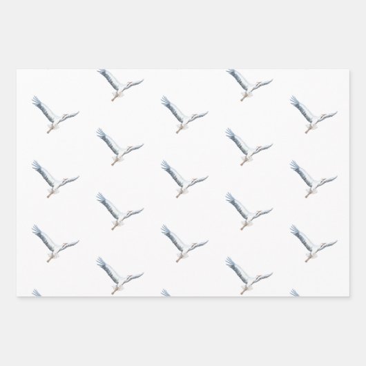 Weißstorche fliegen geschenkpapier set (Vorderseite 3)