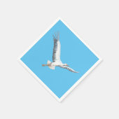 Weißstorchflug - blauer Hintergrund Serviette (Ecke)