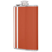 Weißstreifen und orangefarbene Flasche Flachmann (Links)