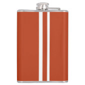Weißstreifen und orangefarbene Flasche Flachmann (Rückseite)