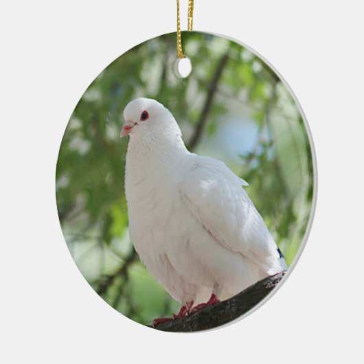 Weißtaube Keramikornament (Links)