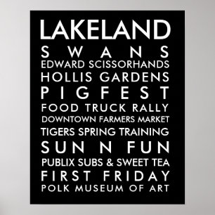 Weißtext Lakeland-Geschichte 16x20 Poster
