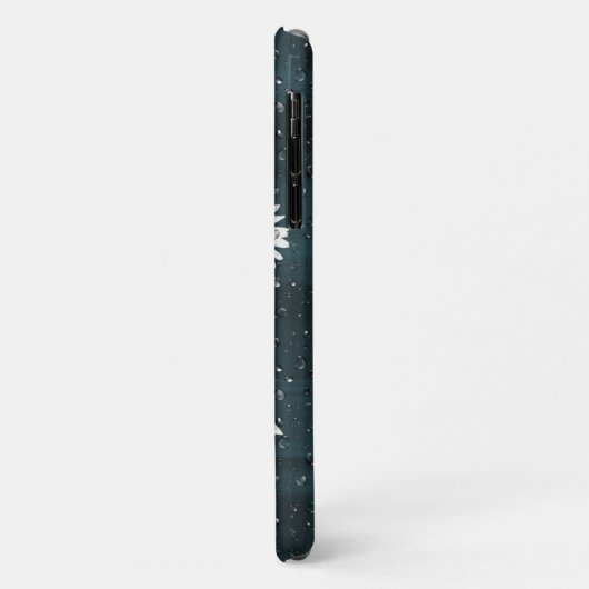 Weißtöpfe mit Regentropfen auf karierten Case-Mate iPhone Hülle (Hinten/Links)