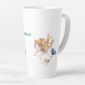 Weißtrockene Blume, latte Tasse (Rechte Ecke)