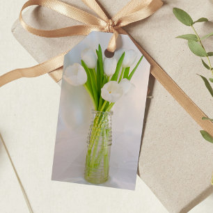 Weißtücher in Milchflaschen Gastgeschenk Hochzeit Geschenkanhänger