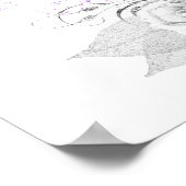 Weißviolette Blume zum Geburtstag Silberwillkommen Poster (Ecke)